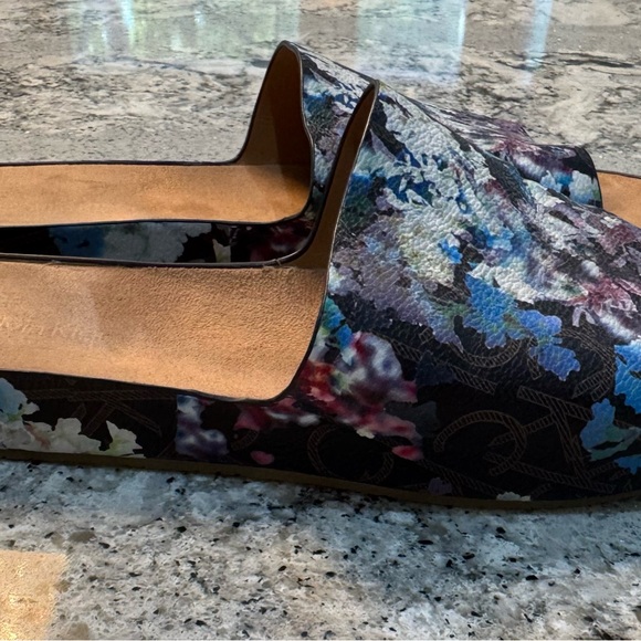 Calvin Klein Floral Slide Sandals - Black and Multicolor - Picture 2 of 10